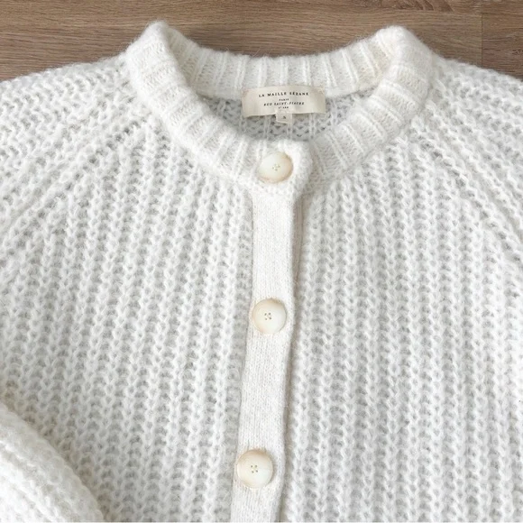 Sézane Cream Chunky Knit Button Cardigan - Picture 4 of 6